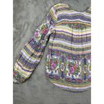 Maeve  Anthropologie‎ Floral Striped Blouse Small Long Sleeve Boho Relax Career Photo 8