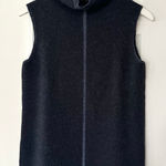 Lafayette 148 Navy Blue Cashmere Sleeveless Turtleneck Sweater Vest Top Small Photo 0