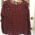 Sonoma Plus Size Goods for Life Ruffle Peasant Top, Women's, Size: 1X Dark Red Photo 8