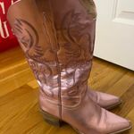 Pink Metallic Cowgirl Boots Size 8 Photo 0
