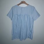 Tati Fashion M Blue Checked Snap Front Short Sleeved Pocketed House Coat Size M Photo 1
