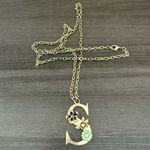 Long Jeweled “S” Gold Necklace Photo 1