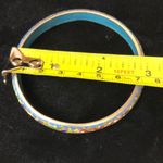 Vintage metal Chinese cloisonné bangle bracelet Blue Photo 7