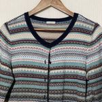 Talbots  Cardigan Women's Size Medium Button Up Long Sleeve Multiple Color Stripe Photo 1