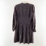 Madewell Long Sleeve Balsam Tie Neck Mini Silk Dress in Starry Night Black 4 Photo 5