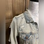 American Eagle  Denim Jacket Distressed Ripped Photo 3