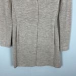 J. McLaughlin Duster Cardigan Sweater Womens Small Beige 100% Wool Snap Button Photo 4
