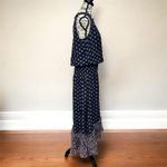 Ramy Brook  M 100% Silk Navy Floral Boho Maxi Dress Sleeveless Halter Resort Wear Photo 1