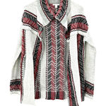 Cato size XS gray red black open front long sleeve cardigan sweater pockets Photo 0