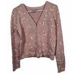Worth Sweater Cardigan shell cami beaded Flower top fine knit Size S Photo 0