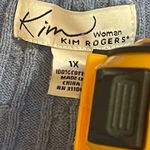 kim rogers Blue V-Neck Sweater 3/4 sleeve top shirt size 1X Photo 4