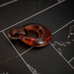 Vintage Clip On Earrings Dark Amber Tone Dangle Photo 2