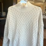 Wonderly Oversized Cream Mock Neck Sweater Roomy Womens Large Photo 1