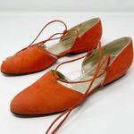 Salvatore Ferragamo Ankle Strap Slip On Orange Shoes Size 7.5 Photo 2