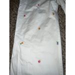 Rafaella  Women's White with‎ embroidered flowers capris size 4 Photo 3