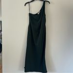 BHLDN NWT Anthropologie Audrie Satin One Shoulder Midi Dress Size 10 Photo 3