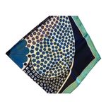 Vintage Blue Floral Scarf, Square Japanese Flower Neck Scarf Photo 6