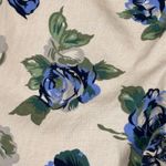 Sag Harbor Pants Small Beige Blue Floral Flowers Straight Crop Boho Cottagecore Photo 5