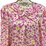 Kate Spade Size L Barbie Pink Floral Marker Devore Blouse Top Designer Retro Photo 1