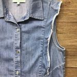 7 For All Mankind 7FAM Ruffled Button Front Denim Shirt Photo 3