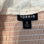 Torrid sz0/12/L gold & cream star print one shoulder lined gathered crop top EUC Photo 2