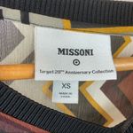 Missoni  Brown Long Sleeve Sheer Chevron Print Blouse Top XS Photo 2