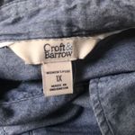 Croft & Barrow  Womens Button Front Shirt Plus Size 1X Denim Blue 100% Cotton NWT Photo 2