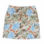 Eddie Bauer Skirt Women's 16 Floral Khaki Cargo Brown Colorful Flowers Pocket Photo 0
