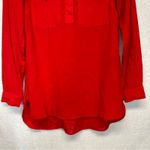 H&M Red Quarter Button Down Long Sleeve Top Size 2 Photo 2