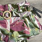 Tahari Luxe Linen Floral Print Shorts Size Medium Photo 6