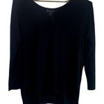 Lane Bryant Lightweight Knit High Low V Neck Sweater Side Slit 18 20 Black #4227 Photo 0