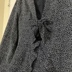 SHOWPO Navy floral long sleeve tie front mini romper dress size 6 Blue Photo 1