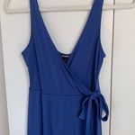 EXPRESS Royal Blue Deep V Neck Wrap Tie Dress XS Photo 1