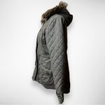 THREAD & SUPPLY Olive Green Quilted Utility Jacket with Faux Fur Hood Size M Photo 2