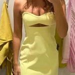 ZARA Bodycon Strapless Mini Lemon Party Coctail Shower Bridal 🍋Dress Photo 3