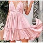 Storia  Women's Mini Dress Babydoll Swing Blush Ruffled Empire Waist Feminine S Photo 0