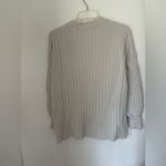 Aerie gray wide ribbed crewneck sweater size small Photo 5