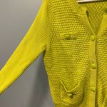 CAbi cardigan sweater! Green yellow knit button up cardigan Women’s size medium! Photo 6