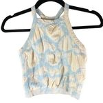 Fabletics Womens Carly Rib Halter Crop Top Ribbed Racerback Blue Yellow XS Photo 0