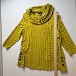 Ali Miles Striped Cowl Neck Tunic‎ Top Sz Medium Mustard Yellow Artsy Boho Comfy Photo 7