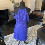 19 Cooper Popover Halter Mini Dress Royal Blue Floral Jacquard Size M NWT Photo 6