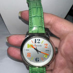 Chico's  Green Croco Embossed Strap Big Number Watch (needs‎ battery) Photo 0
