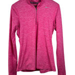 Nike  Dri-Fit Pink Heathered Womens Small Long Sleeve Running Quarter Zip Top Photo 0