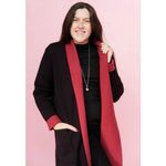 Lesley Evers Knit Open Front Long Cassandra Cardigan Sweater Size XS Small Photo 1