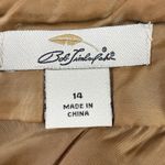 Bob Timberlake Tweed Wool Blend Skirt Brown  Size 14 Poly Suede Trim Zip Pockets Photo 3