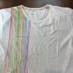 Anthropologie by  Rainbow Stripes Graphic Tee Women's Size Large 100% Cotton Knit Photo 2