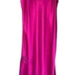 80s VTGMs. B Pink Satin Maxi Slip Dress Floral Applique Lingerie Nightgown S/M Size undefined Photo 0