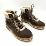 Alpine Design Holly Boots Brown Nubuck Leather Faux Shearling Ankle Booties Photo 0