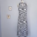 Elie Tahari 🖤 Josie Black and White Striped Halter Cotton Knit Sweater Midi Dress Photo 4