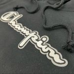 Champion Black Reverse Weave Embroidered Cropped Hoodie Sweatshirt Photo 2